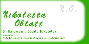 nikoletta oblatt business card